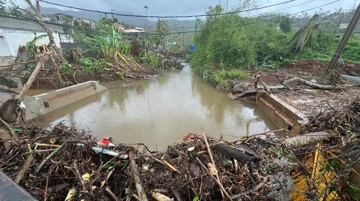 Ouangani, au lendemain du passage de la tempête Dikledi • ©Mayotte la 1ere
